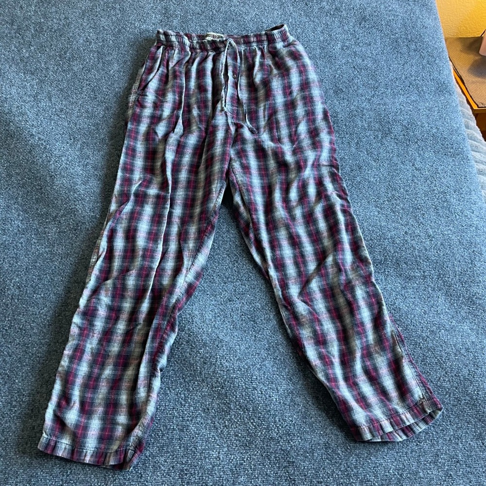 All River Cotton Collection Mens Plaid Flannel Pajama Pants‎ Red Grey XL